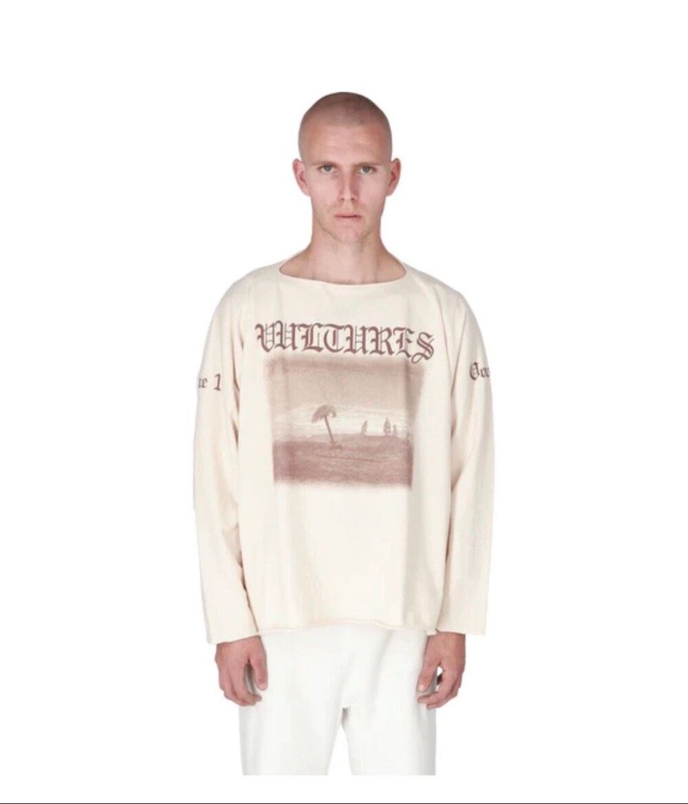 Authentic Yeezy YZY Gosha VULTURES white long tee shirt - Size 1